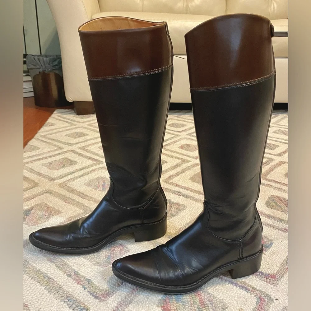 Rocco P Barney’s Tall Western Riding Knee Boots Flat Leather 36.5 Leather - Picture 3 of 13